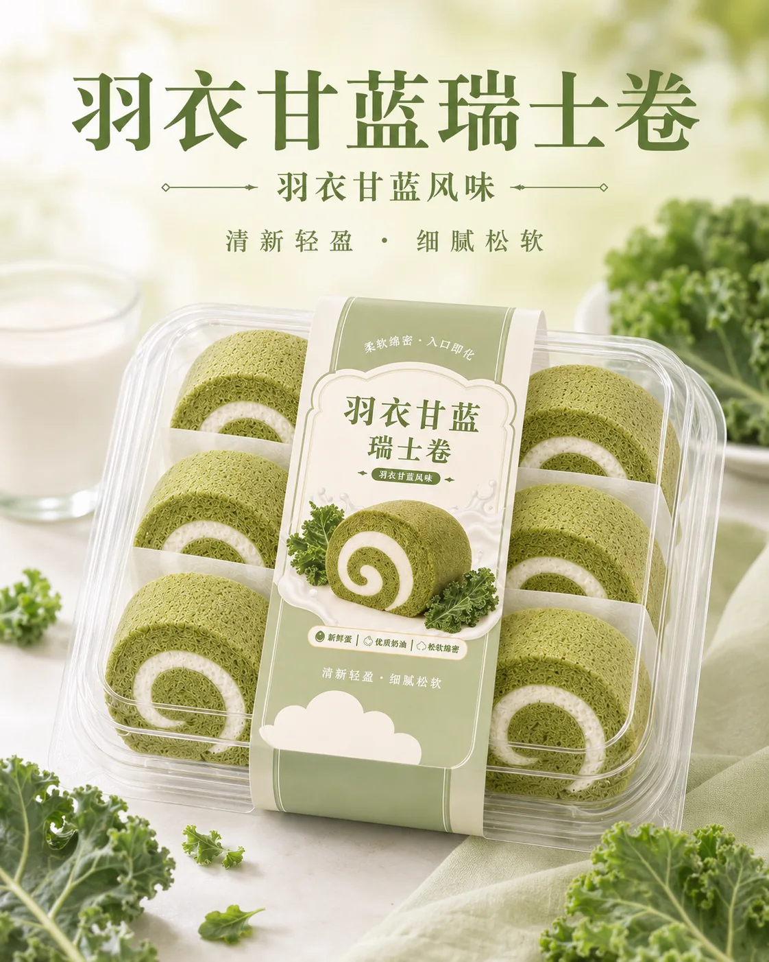 羽衣甘蓝瑞士卷产品图