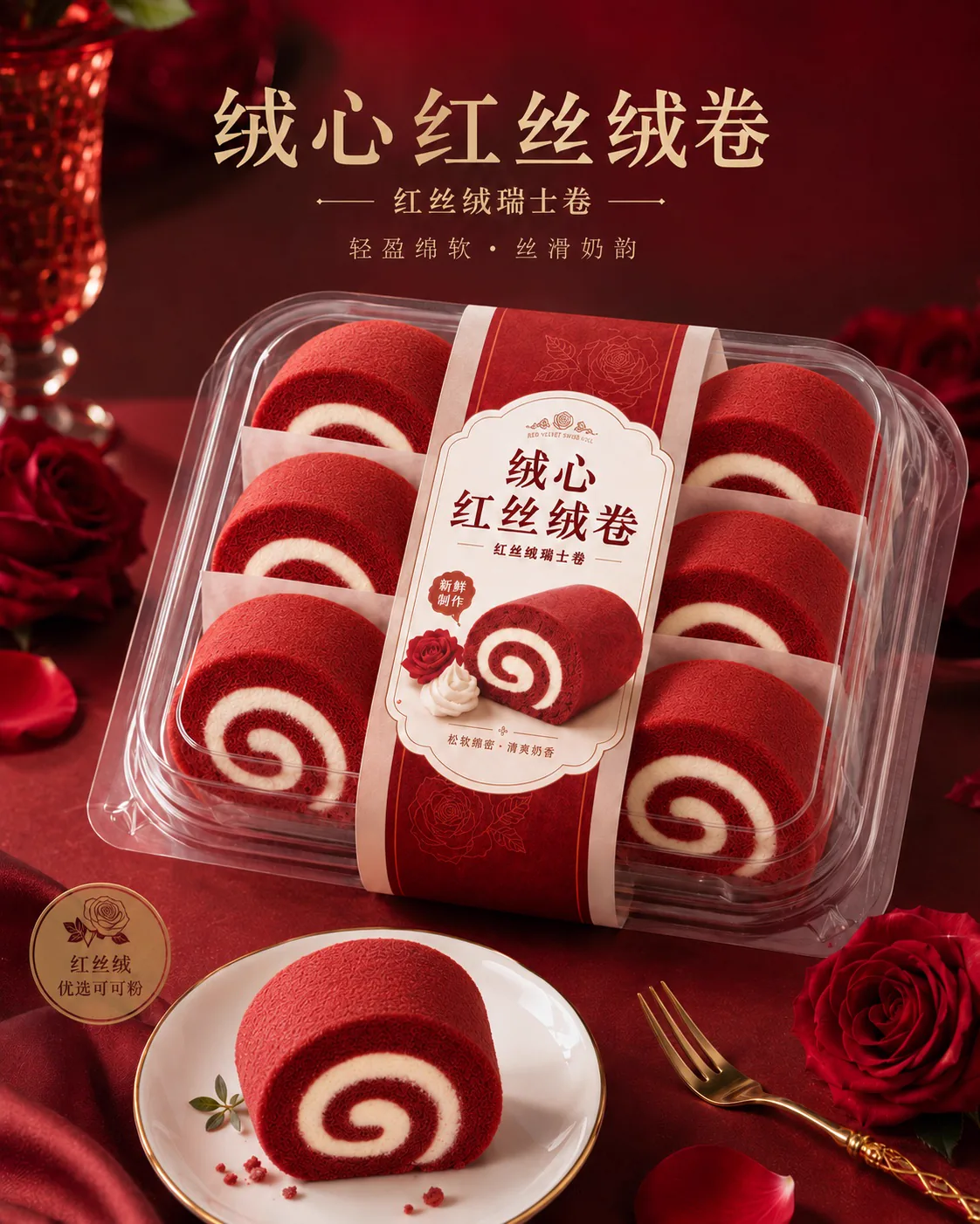 绒心红丝绒卷产品图